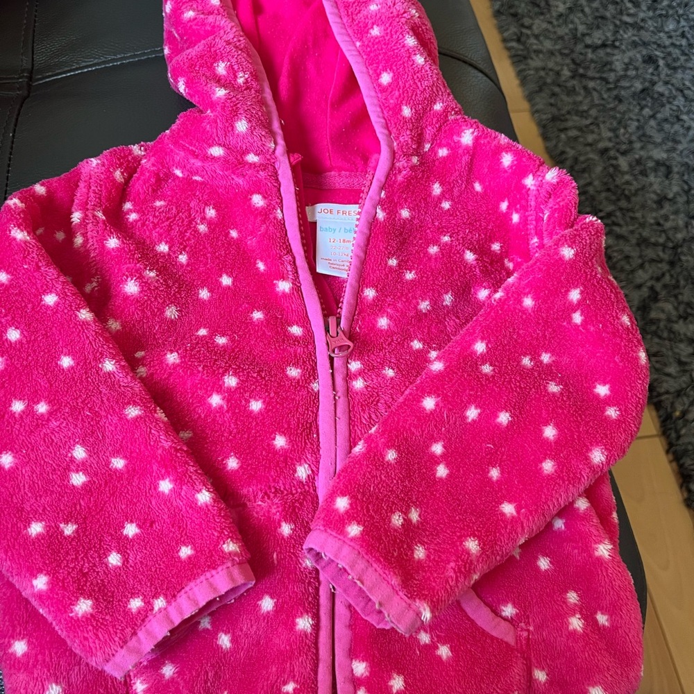 Joe Fresh pink fleece hoodie